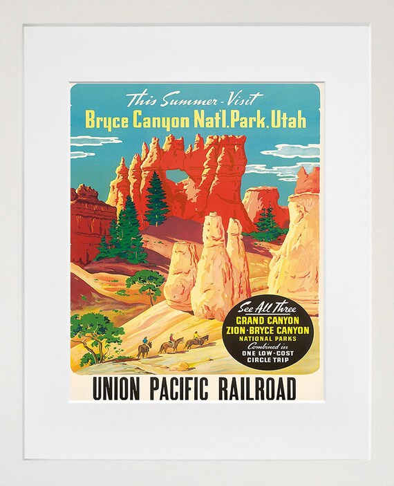 Bryce Canyon Art National Park Print Utah Travel Poster Tr105a