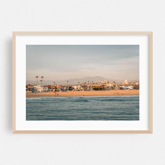 Newport Beach California Golden Sunset Shore Beach Photo Poster