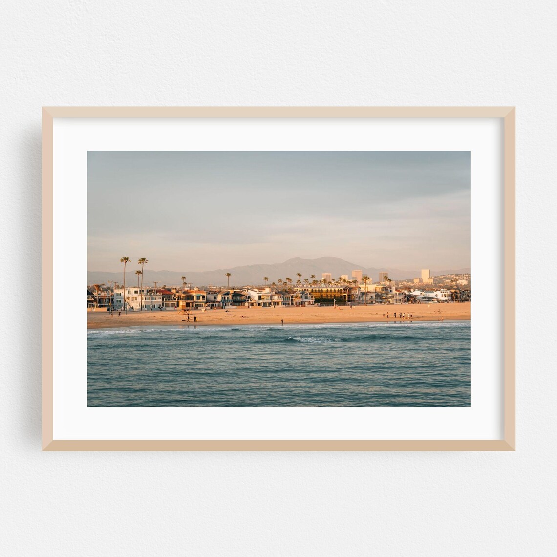 Newport Beach California Golden Sunset Shore Beach Photo Poster
