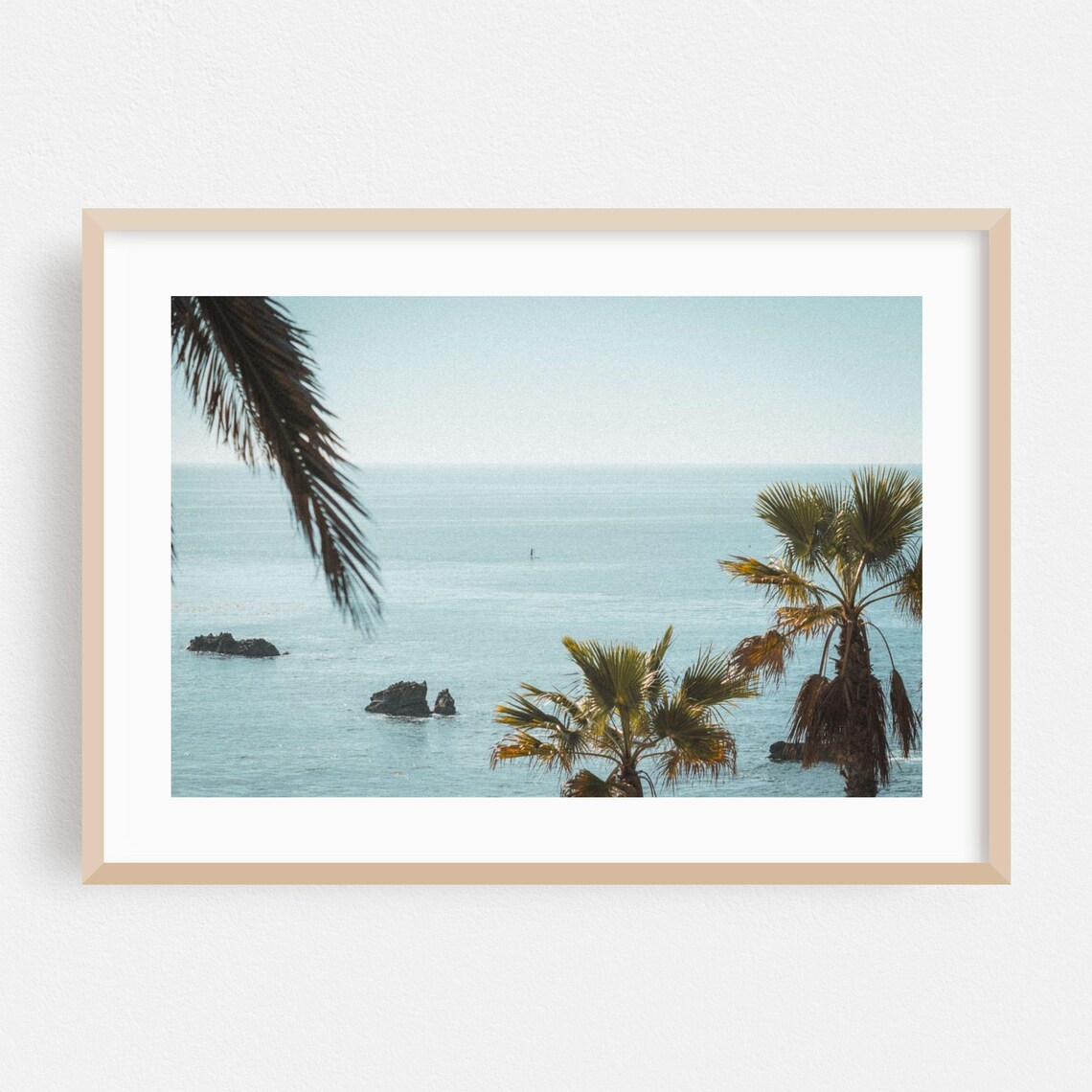 Laguna Beach Print Wall Art Ocean Framed Palm Tree Home Decor Seascape Poster Coast Fine Tropical