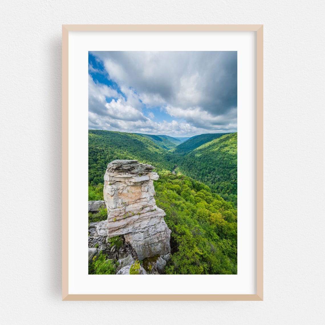 West Virginia Rock Pinnacle Over Green Mountain Valley Summer Poster