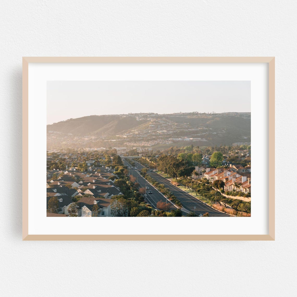 Dana Point California Suburban Coast Sunset Aerial View Photo Print