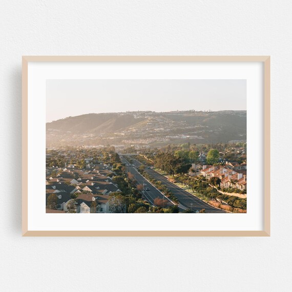Dana Point California Suburban Coast Sunset Aerial View Photo Print