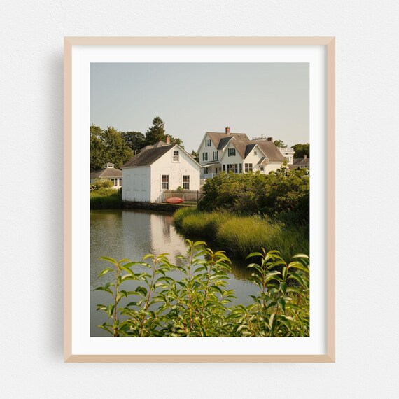 Stonington Connecticut Lakeside Cottages Summer Shore Photo Poster