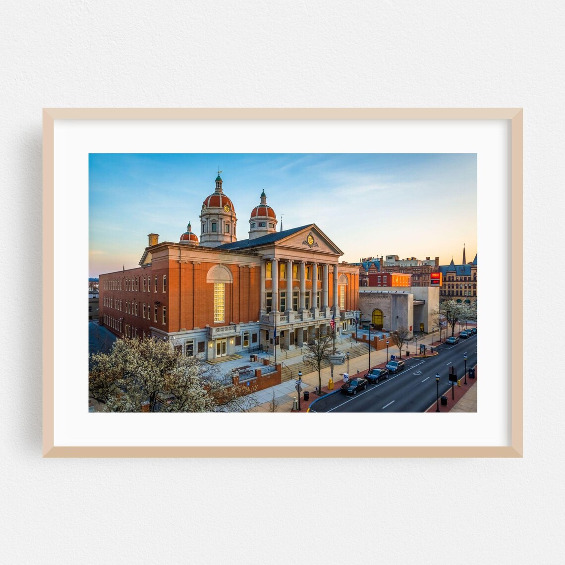 York Pennsylvania Historic Domed Building Dusk City Photography Poster