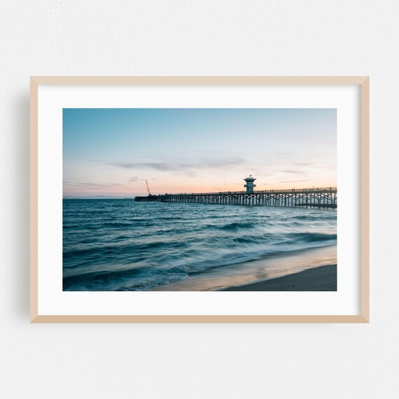 Seal Beach Print Wall Art Ocean Framed Sunset Home Decor Coast Poster Waves Fine Seascape Photography