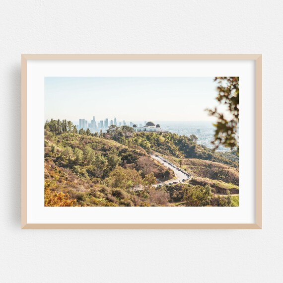 Los Angeles Griffith Observatory Downtown Skyline Hillside Photo Poster