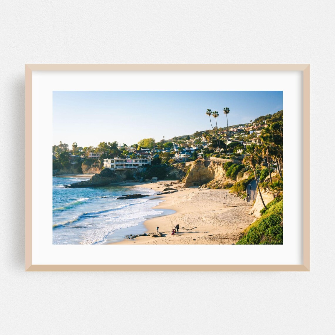 Laguna Beach Print Wall Art Framed Coast Home Decor Ocean Poster Palm Tree Fine House Tropical