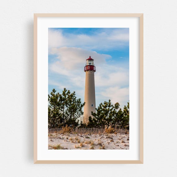Cape May Point Print New Jersey Wall Art Lighthouse Framed Coastal Home Decor Beach Poster Nature Fine Ocean Scenic