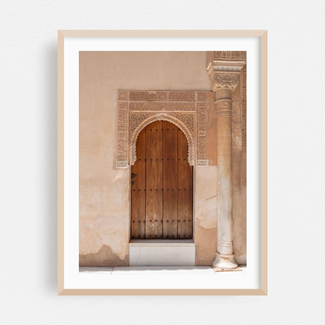 Granada Spain Alhambra Carved Wooden Door Moorish Architecture Poster