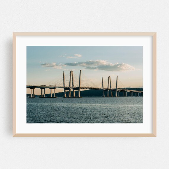 Tarrytown New York Cable Stayed Bridge Hudson River Sunset Photo Poster