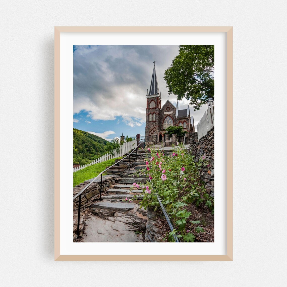 Harpers Ferry Historic Stone Church Steps West Virginia Print