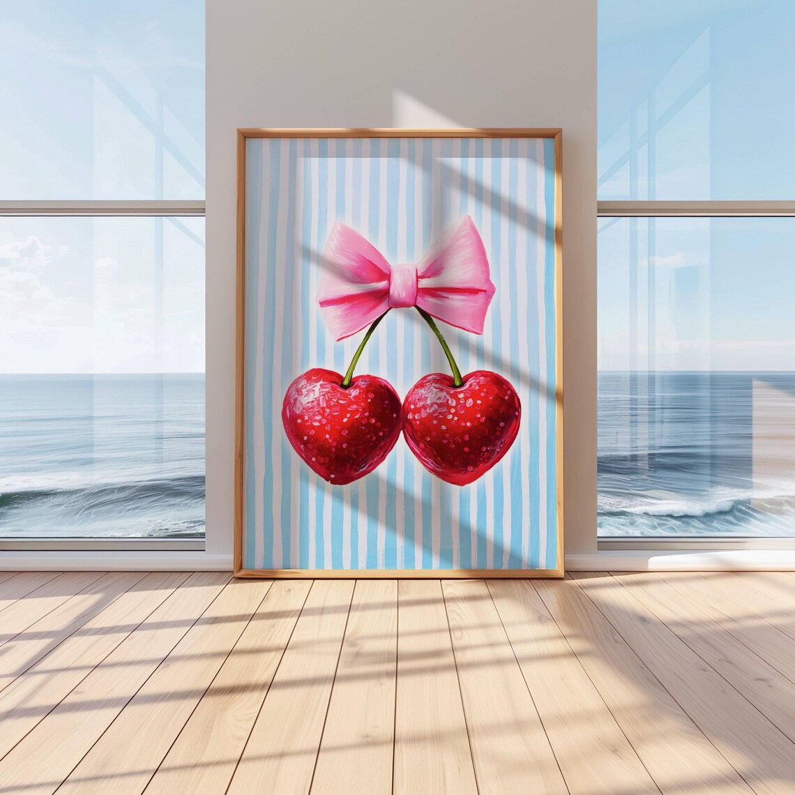 Cherry And Pink Bow, Preppy Girly Decor Poster - Image 3