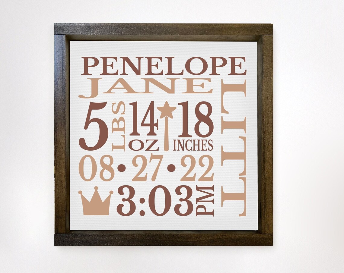 Fairytale Nursery Birth Stats Art Print, Custom Name