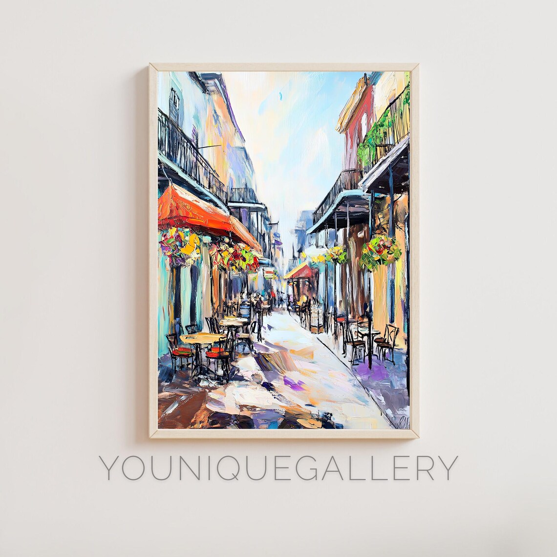New Orleans French Quarter Travel Poster, Street Scene