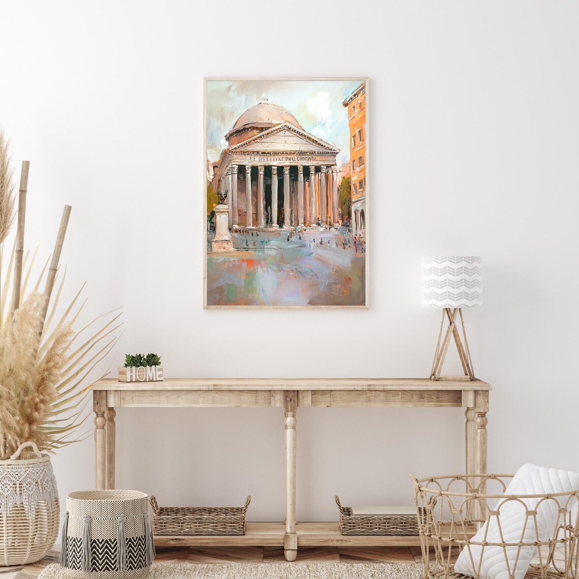 Pantheon Rome Oil Painting, Italian Landmark Art Print - Image 3