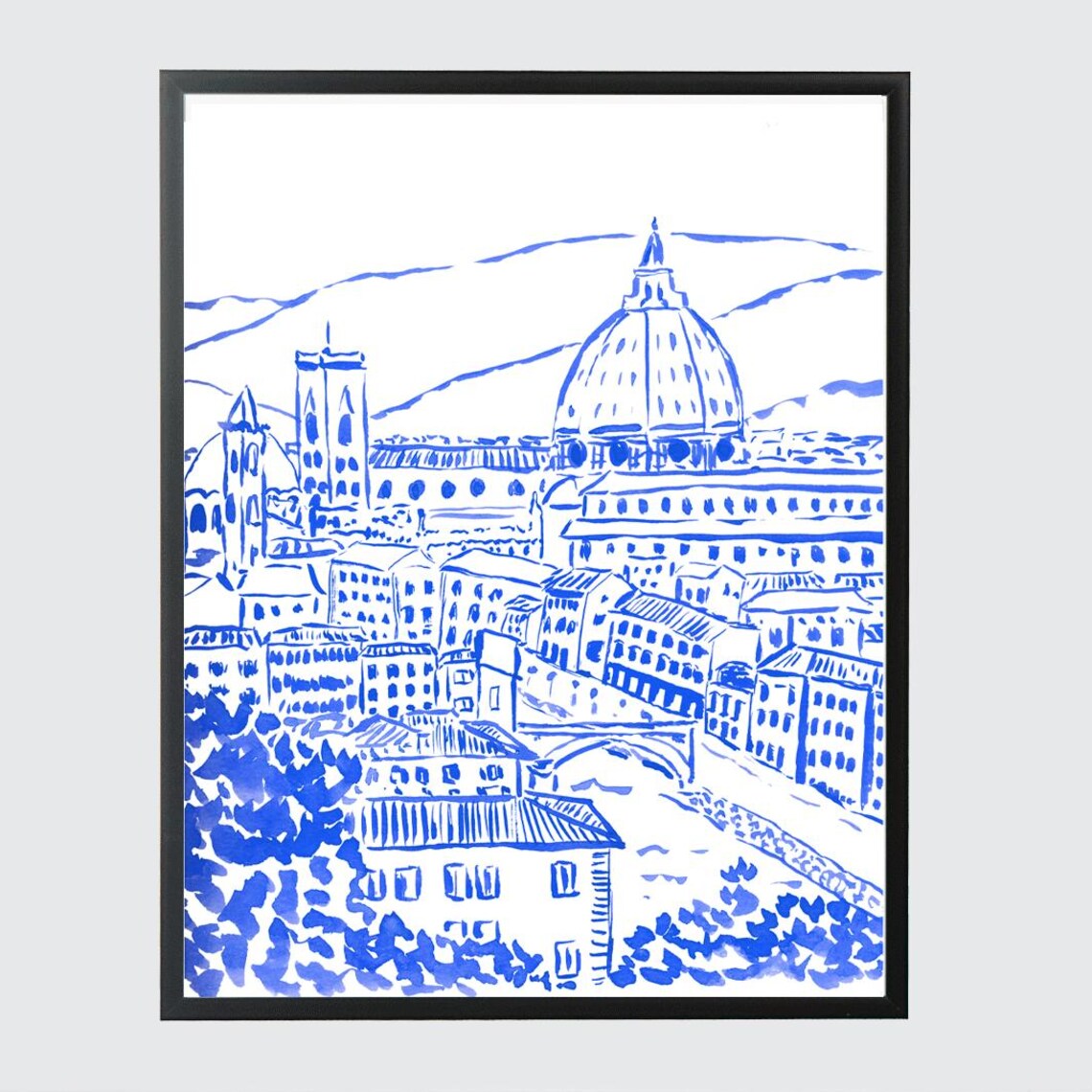 Florence Skyline Art Print, Florence Italy Travel Poster