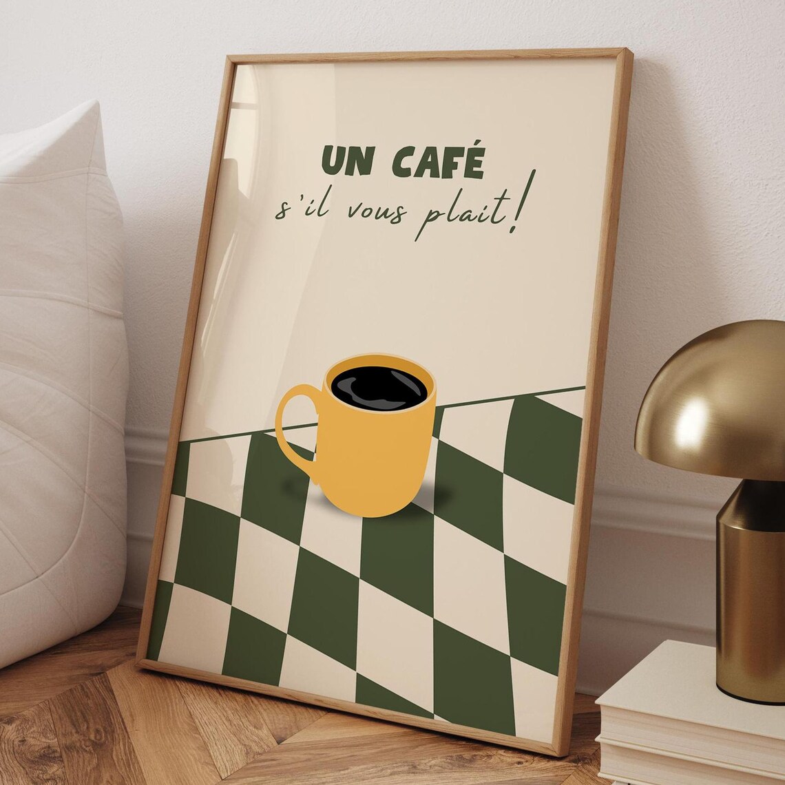 Un Cafe Sil Vous Plait Coffee Lover Gift Poster - Image 3