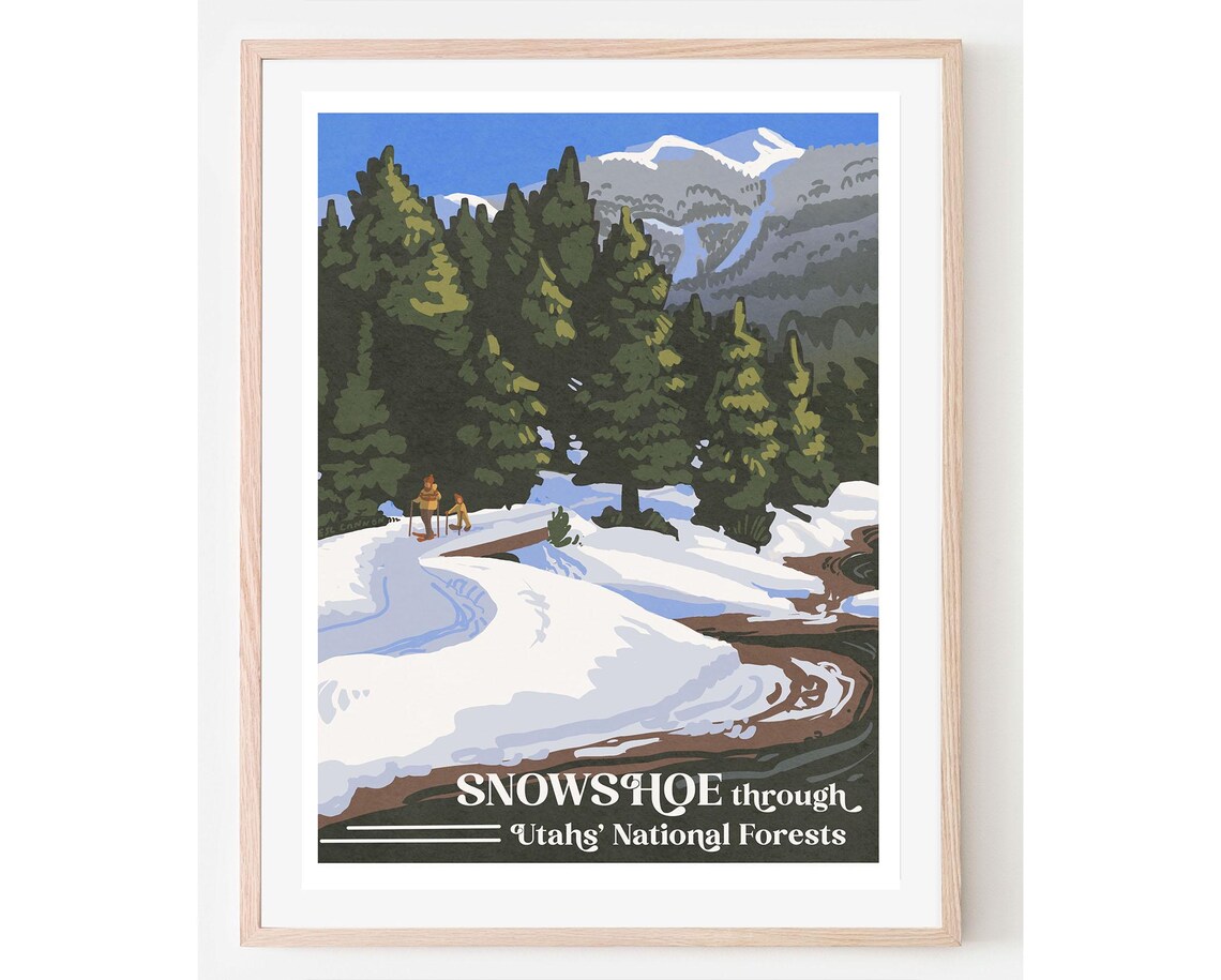 Snow Shoe In Utah Vintage Travel Poster Art Print