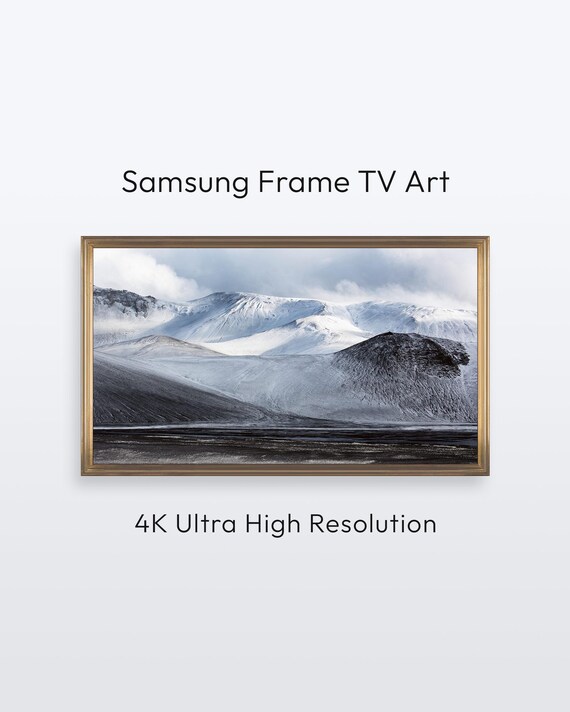 Snowy Mountain Peaks Iceland Winter Nature Photo 4K Frame TV Poster