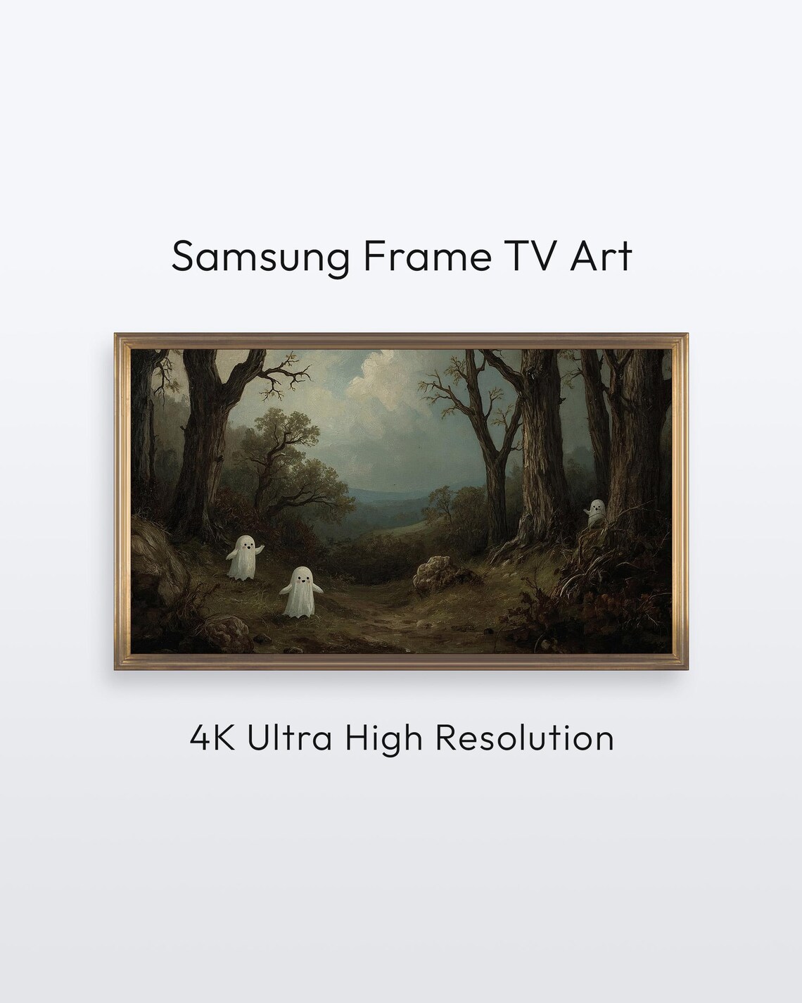 Vintage Ghosts Landscape Halloween Art Samsung Frame Tv 4k Print