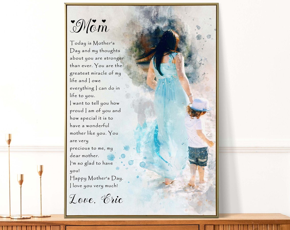 Personalized Thank You Letter For Mom Mothers Day Gift For Mom From Daughter Appreciation Gift Unique And Sentimental Gift For Her