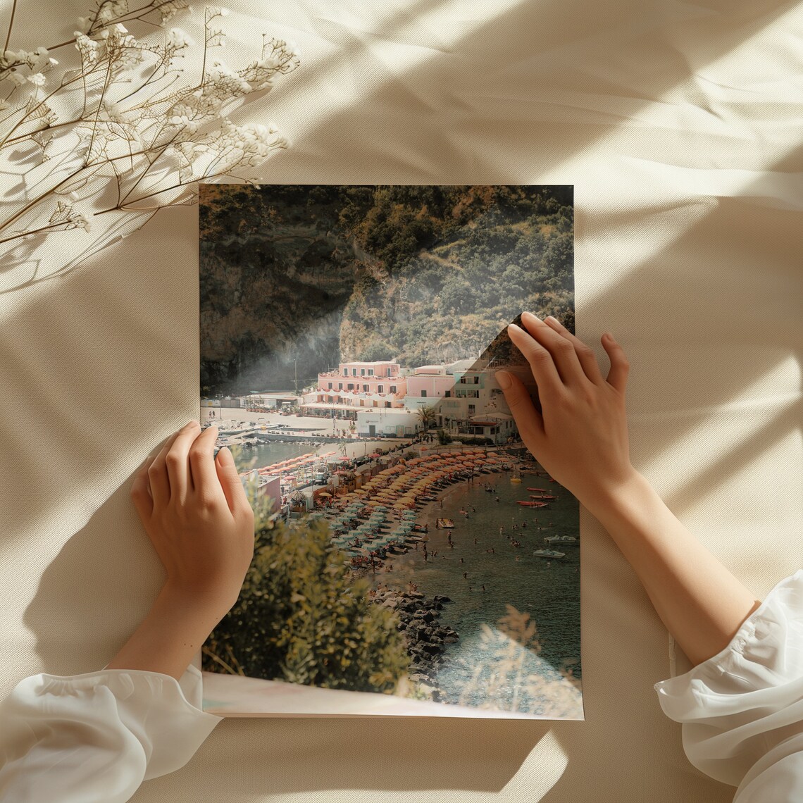 Positano Beach Colorful Umbrellas Hidden Cove Summer Travel Poster - Image 3