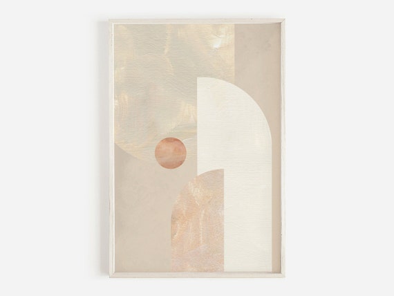 Blush Neutral Geometric Wall Art Art Abstract Wall Art Modern Wall Art Mid Century Modern Art Textured Neutral
