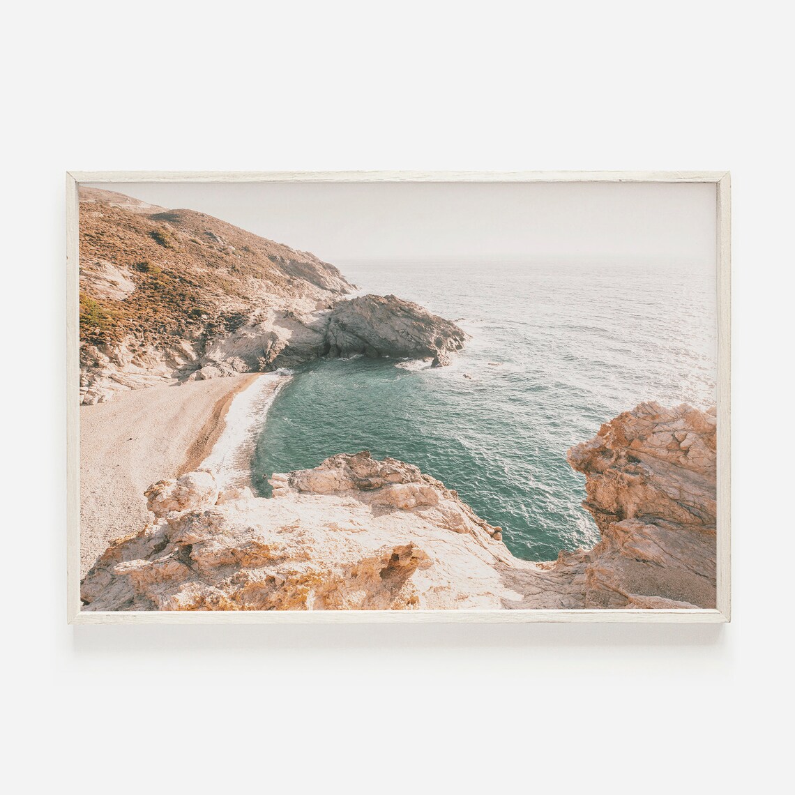 Rocky Cove Beach Boho California Coastal Art Print