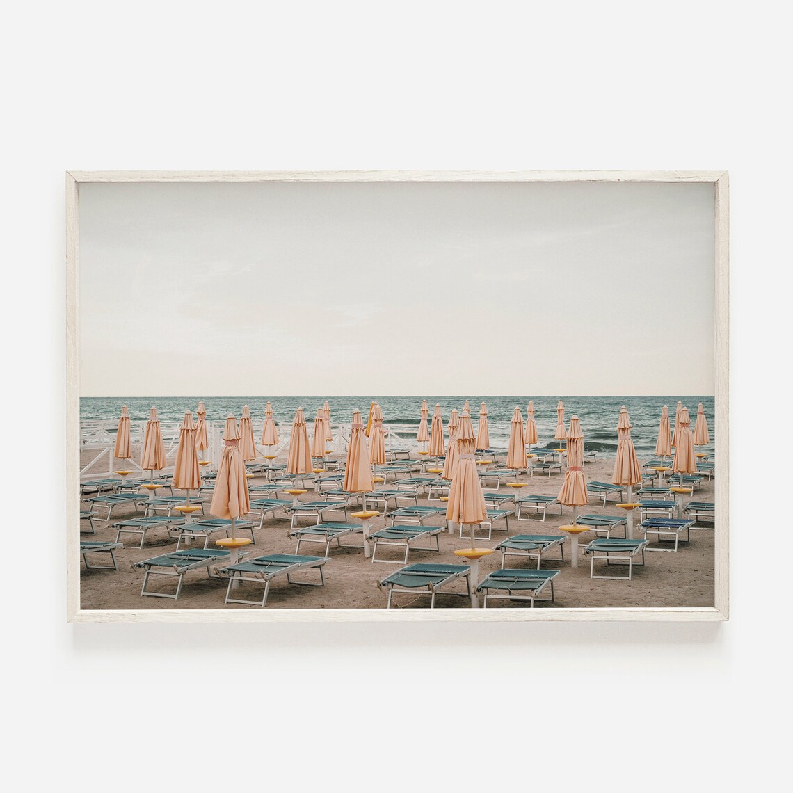 Amalfi Coast Beach Umbrella Boho Travel Poster