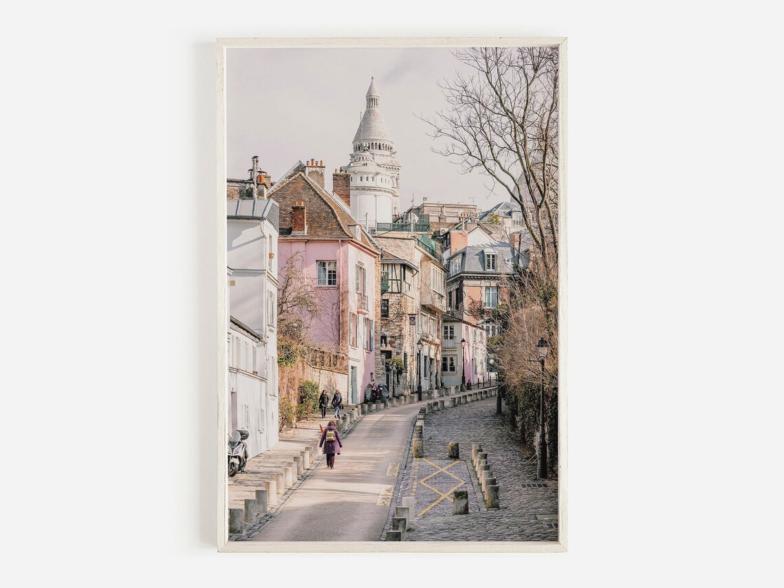 Montmartre Paris Aesthetic City Street Poster Print