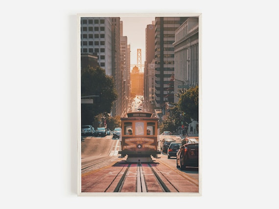 San Francisco Trolley Travel Poster, Cityscape Art