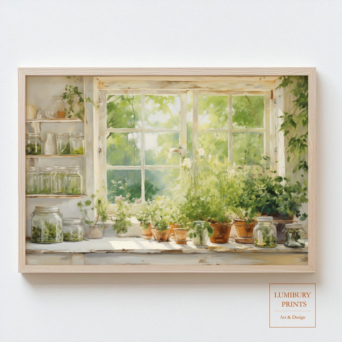 Herb Kitchen Print Wall Art Vintage Decor Rustic Poster Botanical Cozy Instant