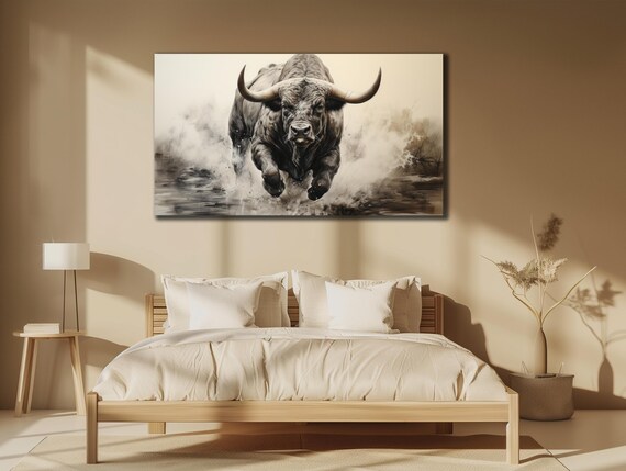Bull Portrait Prints Wall Art Matador Bull Fighting Animal Poster Farmer Gifts Home Decor Art Prints Room Gift