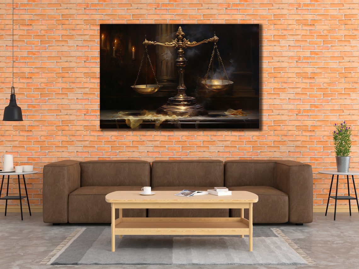 Scales Of Justice Art Lawyer Office Wall Decor Print Wall Art Gift For Lawyer Lawyer Gifts Balance Of Justice Painting On - Image 2