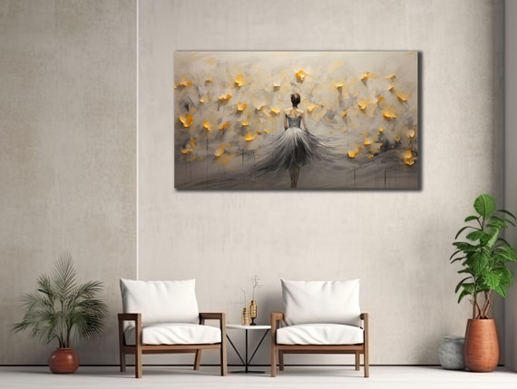 Ballerina Print Art Dancer Wall Art Colorful Painting On Modern Oil Printing Art Gift For Her Woman Dancer Wall Decor