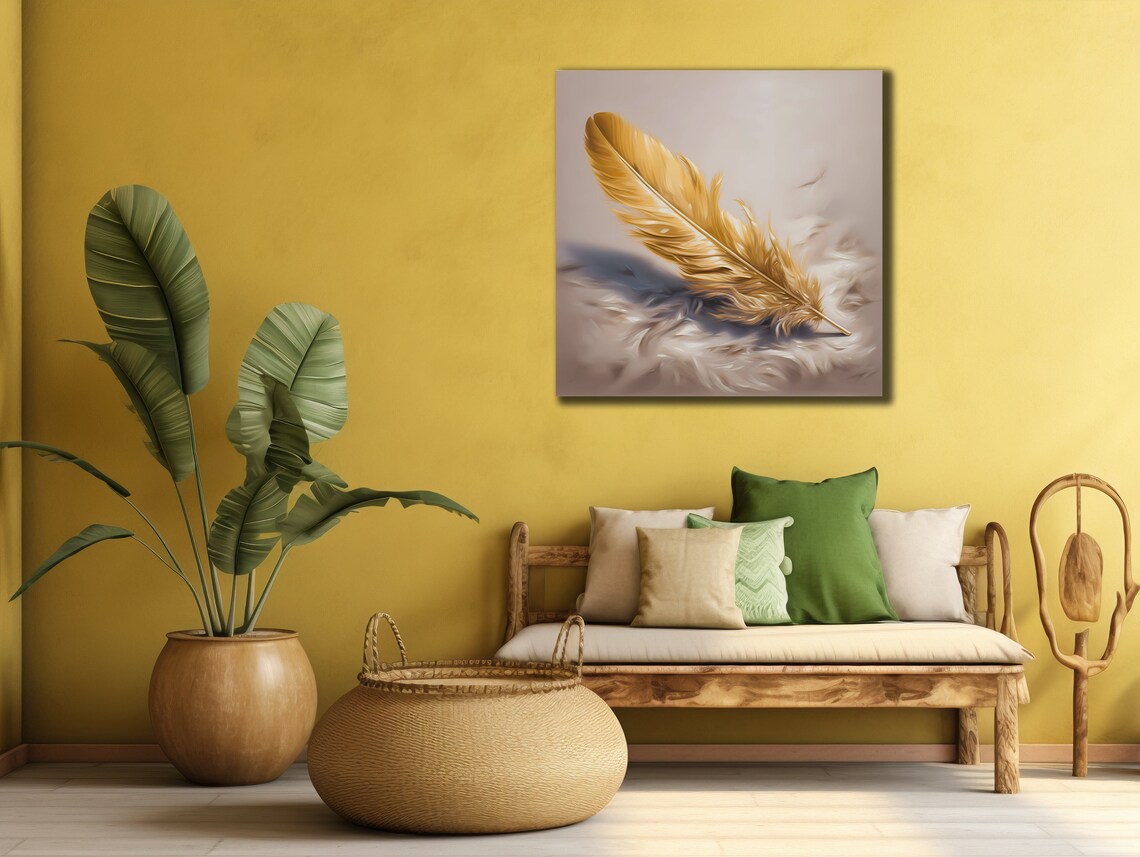 Feather Prints Wall Decor Feather Wall Art Home Decoration Brown Feather Feather Poster Minimalism Artwork Housewarming Gifts - Image 2