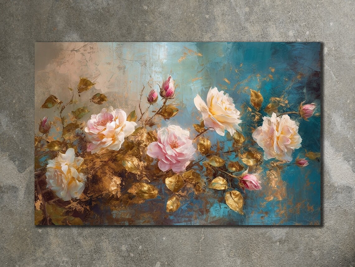 Pinkgold Flower Wall Art Luxury Flower Art Floral Poster Farmer Gifts Home Decoraton Modern Printing Art Prints Gifts - Image 3