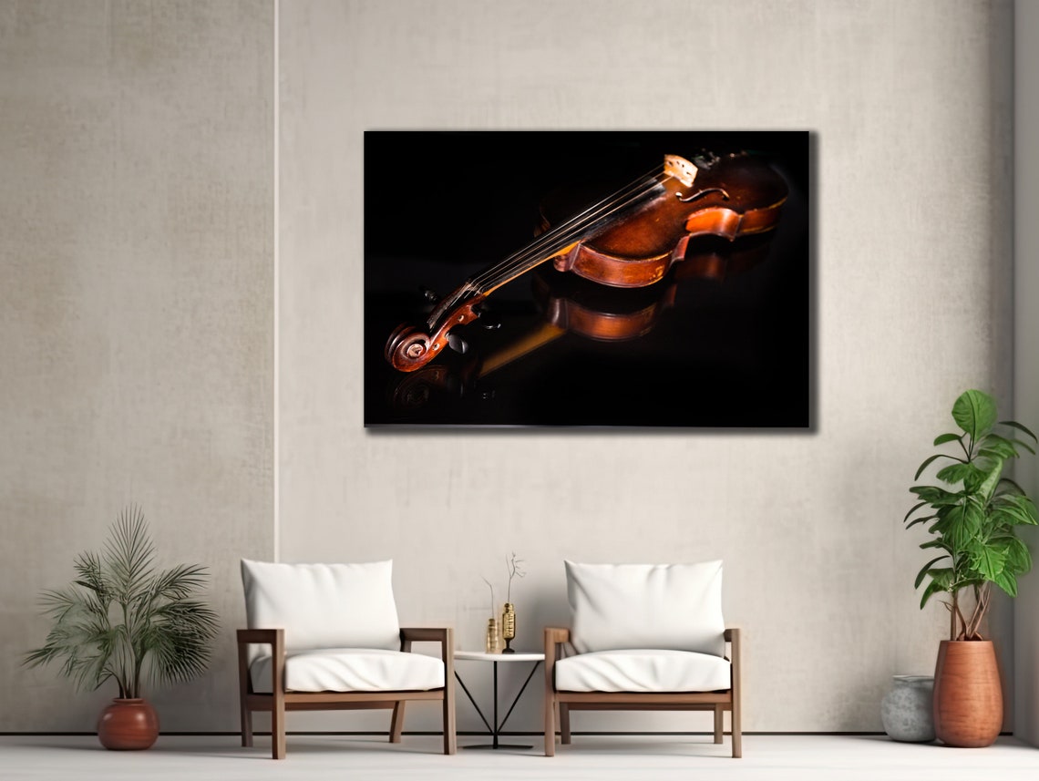Violin Close Up Black Background Musical Instrument Photo Art Poster - Image 3