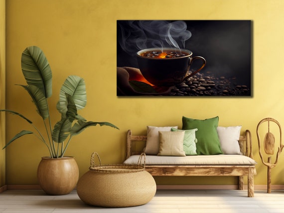 Brown Cup Of Coffee Coffee Print Wall Art Gift Print For Coffee Shop Coffee Splash Painting Art Coffee Cup Poster