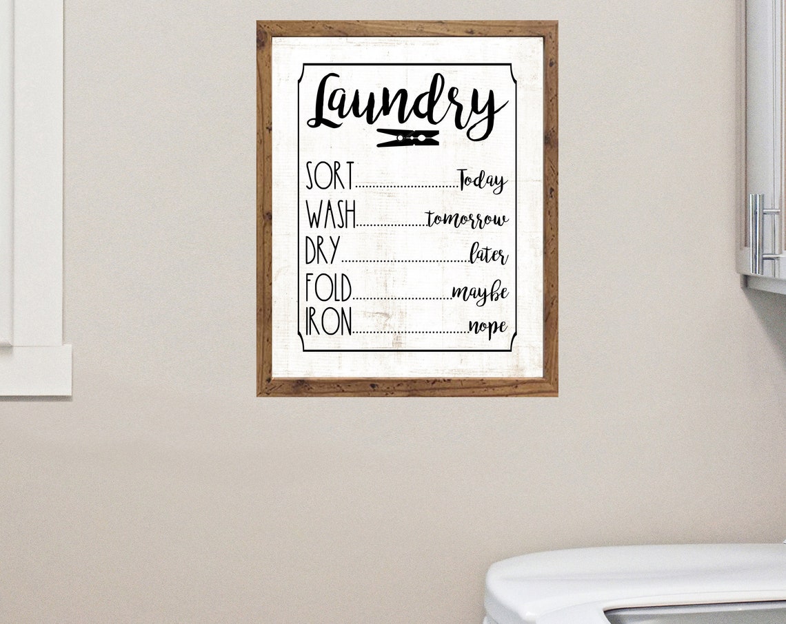 Laundry Schedule Sort Wash Dry Fold Iron Funny Quote Poster Tall