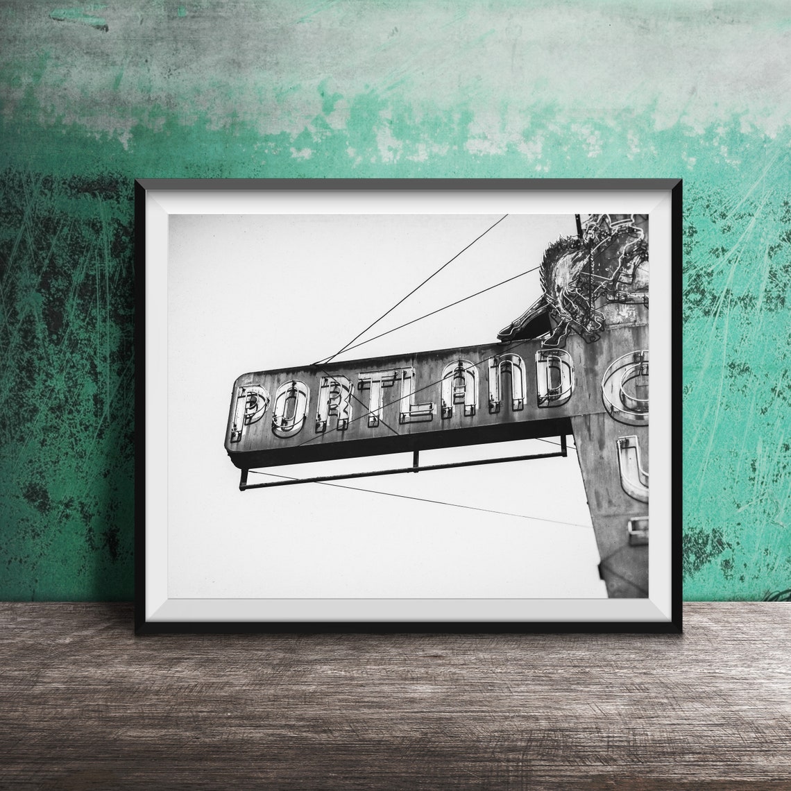 Portland Oregon Vintage Vertical Neon Sign Photography Poster - Image 2