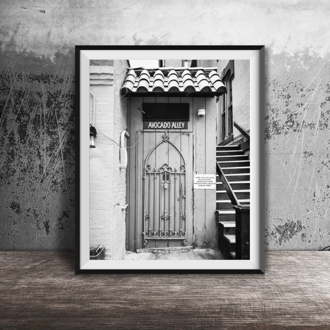Avocado Alley Colorful Green Door Alleyway Photography Poster - Image 2