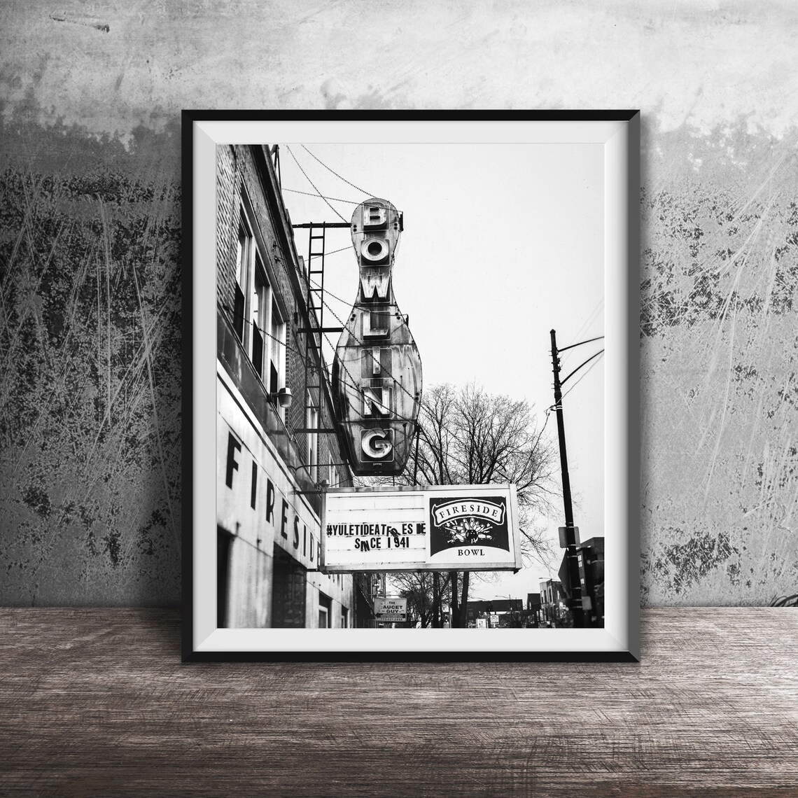 Fireside Bowl Chicago Vintage Sign Art Print, Logan Square - Image 2