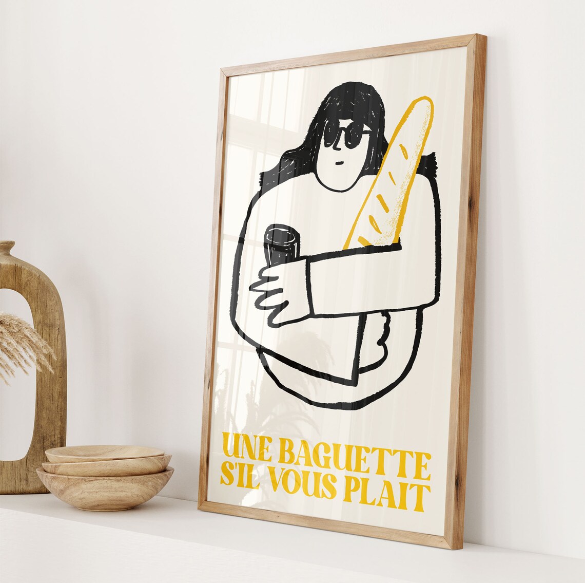 French Baguette Art Print, Mid-Century Kitchen Style - Image 2