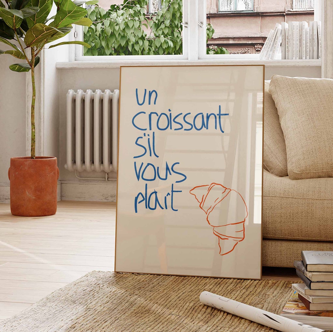 Un Croissant Sil Vous Plait French Bakery Handwritten Kitchen Poster - Image 2
