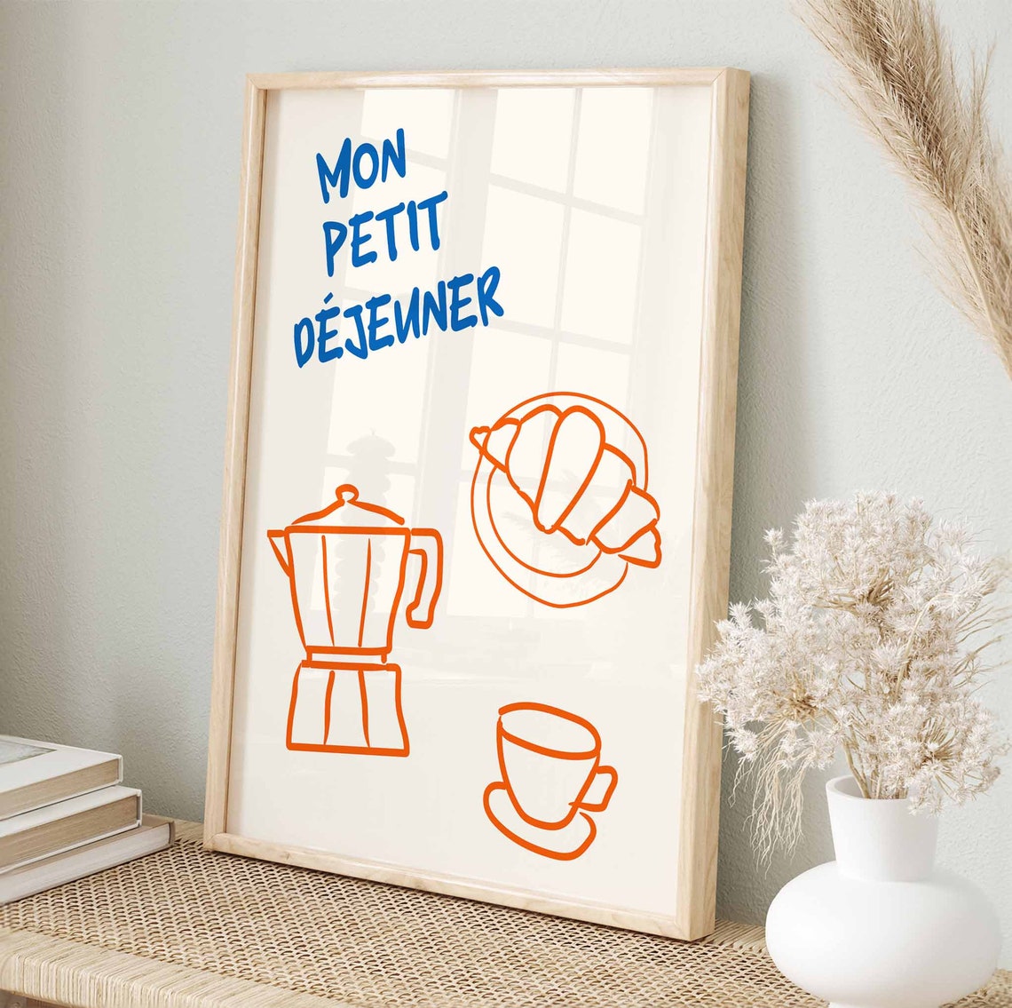 Mon Petit Dejeuner French Breakfast Coffee Croissant Art Poster - Image 4