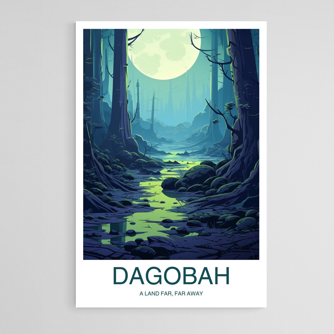 Dagobah Moonlit Swamp A Land Far Far Away Star Wars Art Poster