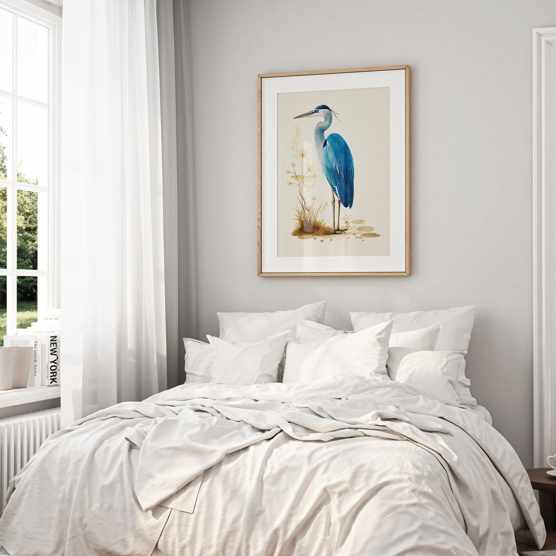 Great Blue Heron Watercolor Bird Wildlife Nature Illustration Poster - Image 2