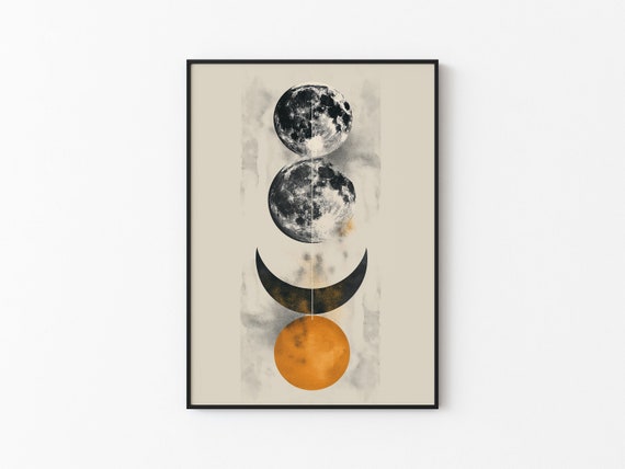 Lunar Abstract Moon Japandi Minimalistic Style Instant Moon Art Poster Versatile Sizes Print 5